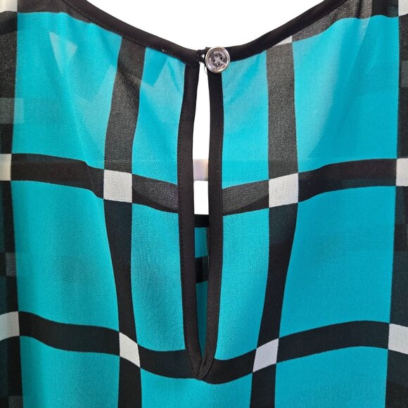 Michael Michael Kors Graphic Print Pleated Sleeveless Blouse Size Large - Picture 5 of 7